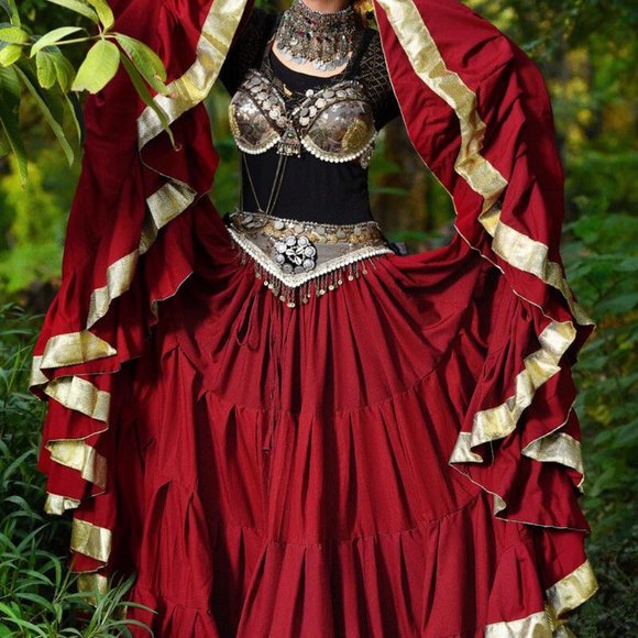 Burgundy Red Fabulous Full Padma ATS Skirt